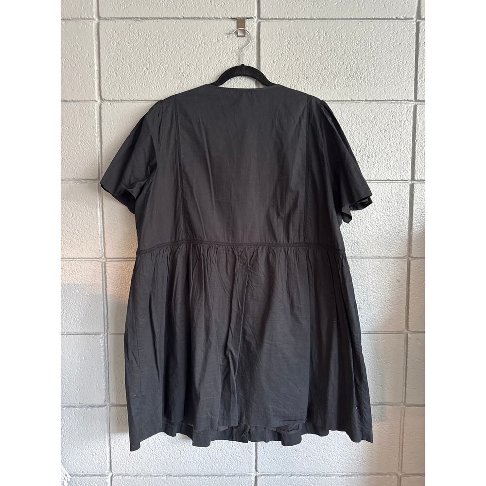 Madewell Lace Trim Pintuck Button Front Mini Dress Black size XXL in Black - Picture 4 of 5